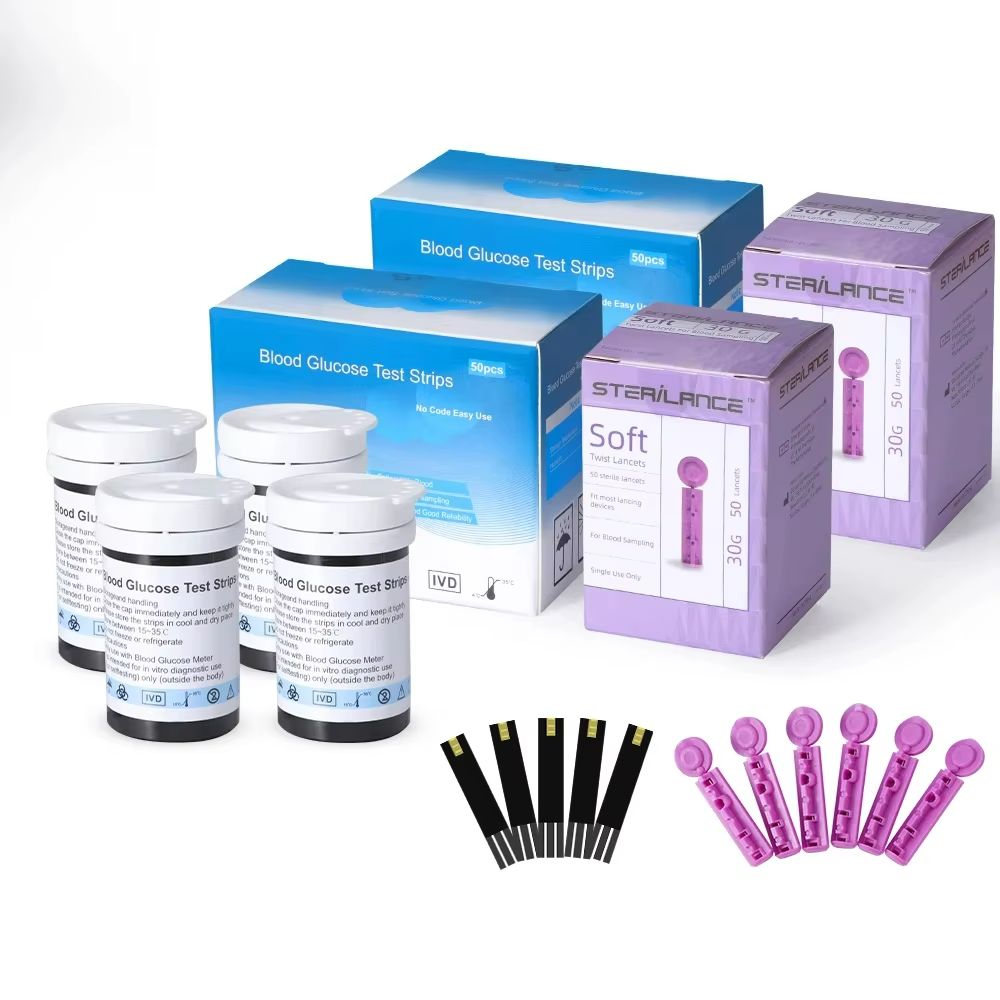 Kit Medidor de Glicose Digital com Tiras e Lancetas