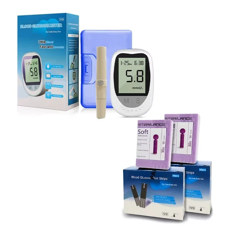 Kit Medidor de Glicose Digital com Tiras e Lancetas