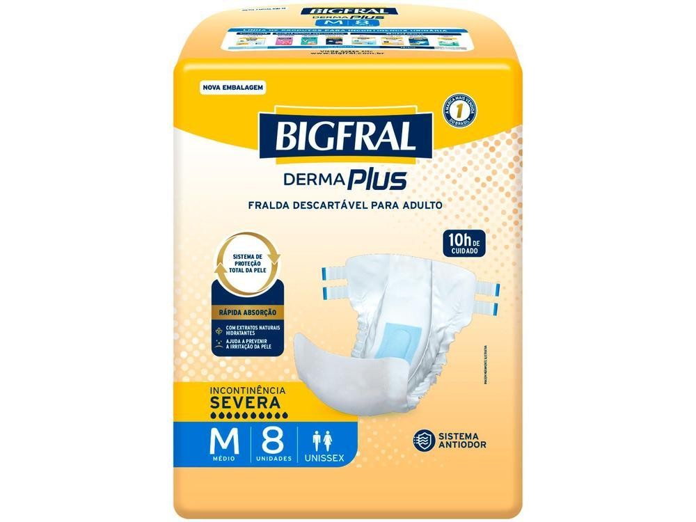 Fralda Descartável para Adulto Bigfral DermaPlus M